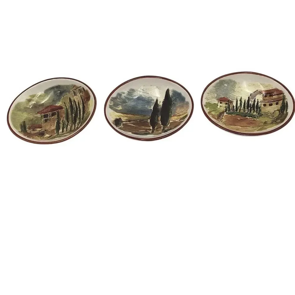 Williams‎ Sonoma Tuscan Landscape Dipping Bowls Set of 3 Multicolor